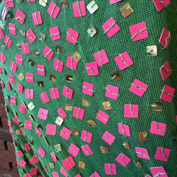 Kenzo Green Tank Top with Pink Accents size M in like new condition - Picture 5 of 10